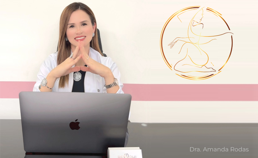 Beautiful and well-groomed female feet and heels on white background